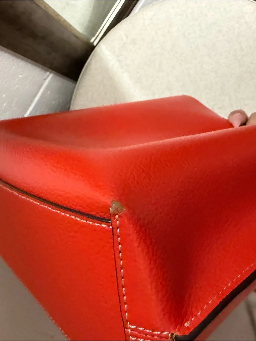 Coach Mollie Bucket Bag Miami Red Pebbled Leather Crossbody Shoulder CA214